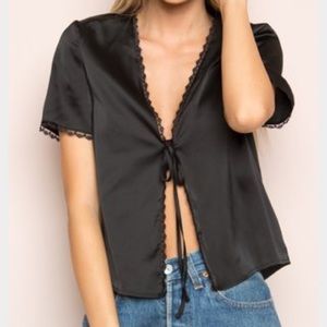 Brandy Melville black silk top
